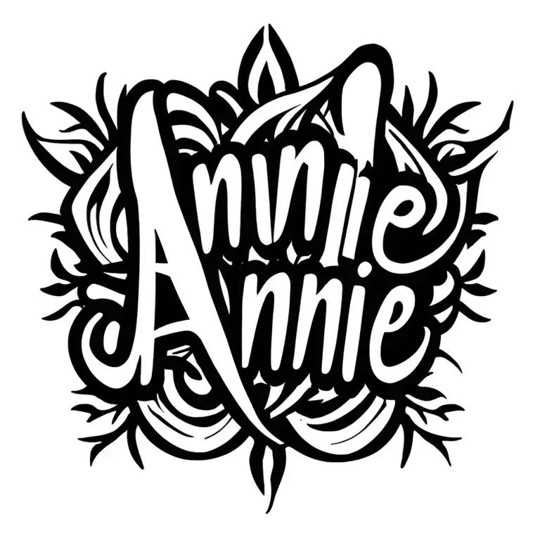 "Annie" wife name tattoo design idea