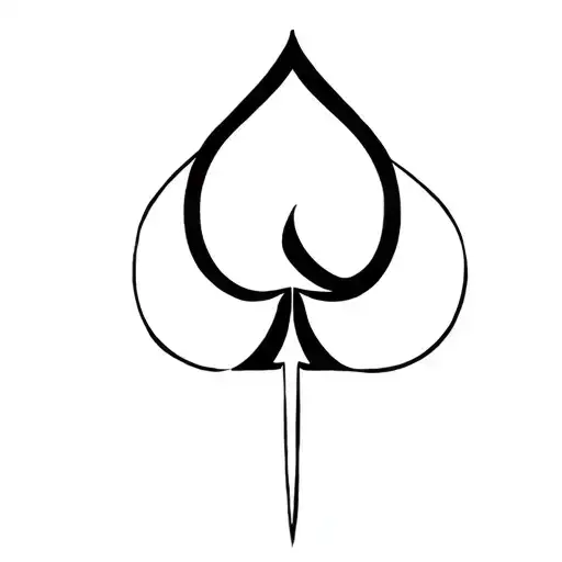 spade with a q in the center tattoo design idea