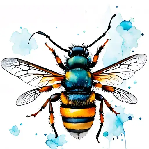 serotonin dopamine honey bee tattoo design idea