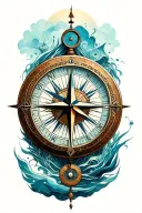 round tattoo, ethnos style, elements clock compass symbols tattoo design idea