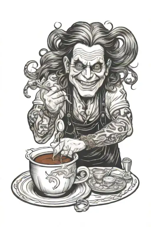 ozzy osbourne making coffee tattoo design idea