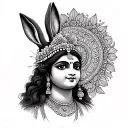Sri Krishna Krishna hare hare tattoo design idea