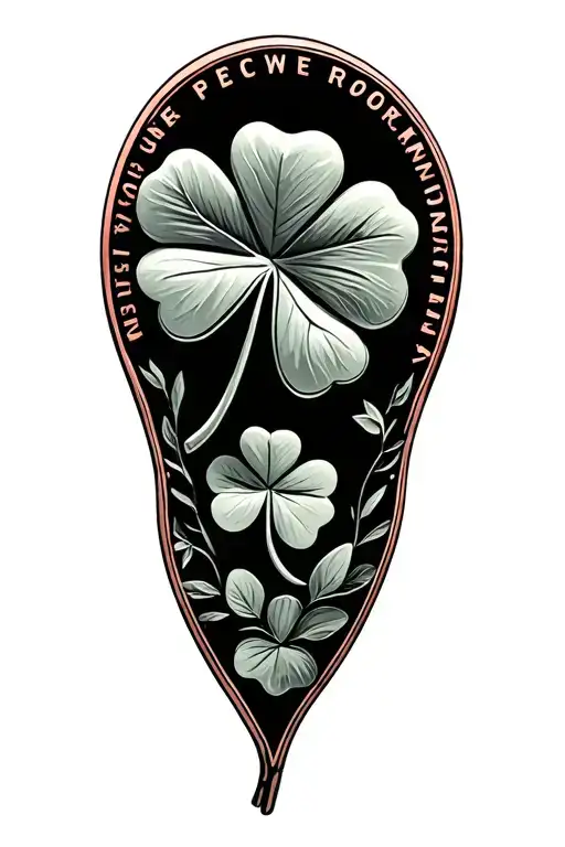 lucky penny with a four leaf clover tattoo design idea