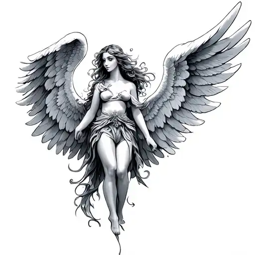 wingriddenangel tattoo design idea
