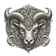 Vengeful demon aries tattoo design idea