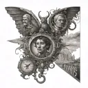 hard times and believing tattoo design idea