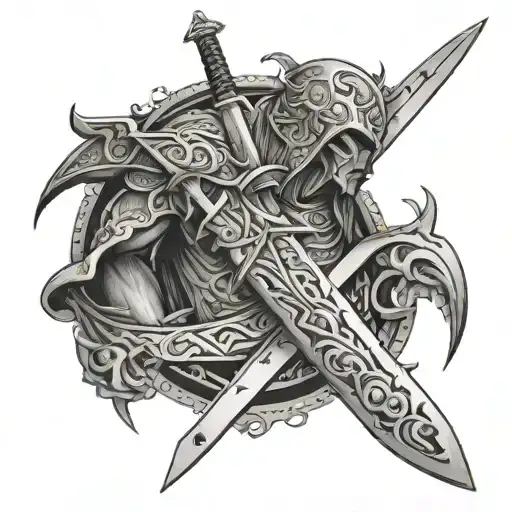maliketh the black blade cutting tattoo design idea