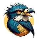 BIRD WITH SNAKE EYES tattoo design idea