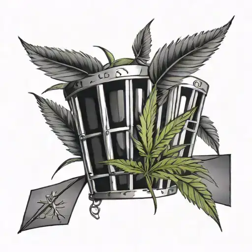 marijuana animation free the plant in jail cell with bars tattoo design idea