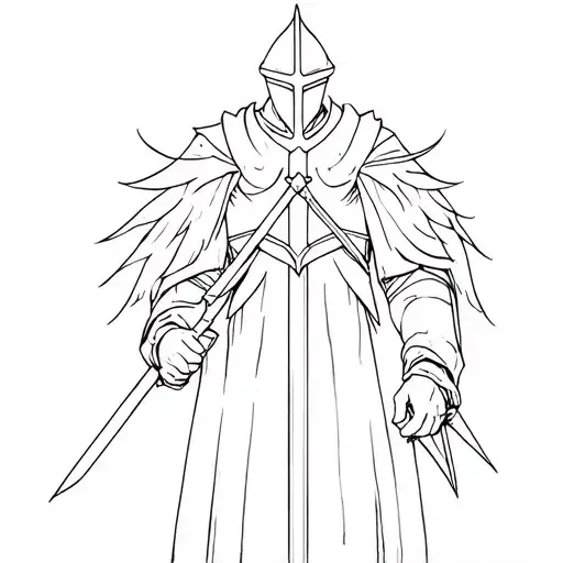 Knight/Religious/Divine, RPG, 2014-2016, Gothic, not banal, gloomy, mysterious tattoo design idea