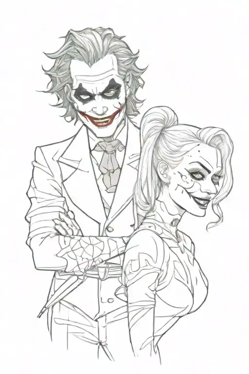 joker i Harley Quinn tattoo design idea