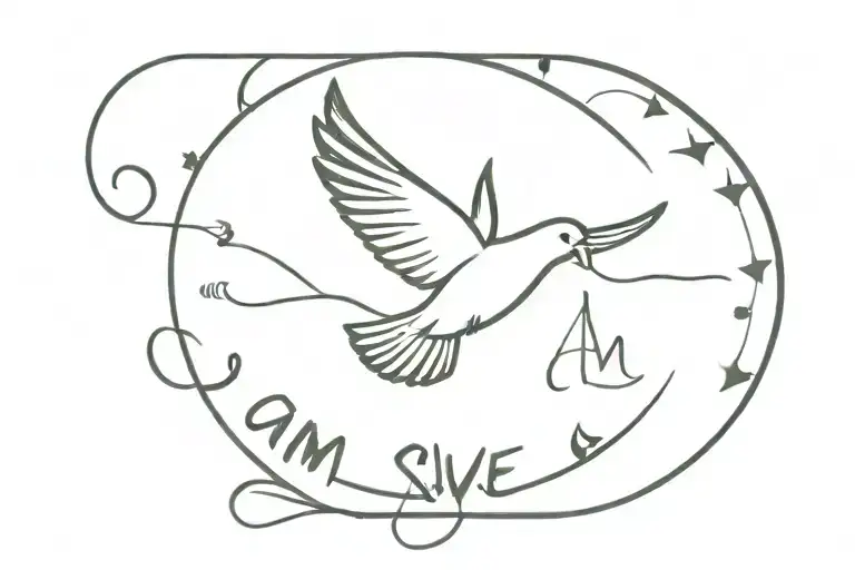 'i am a slave to freedom' with a dove under tattoo design idea