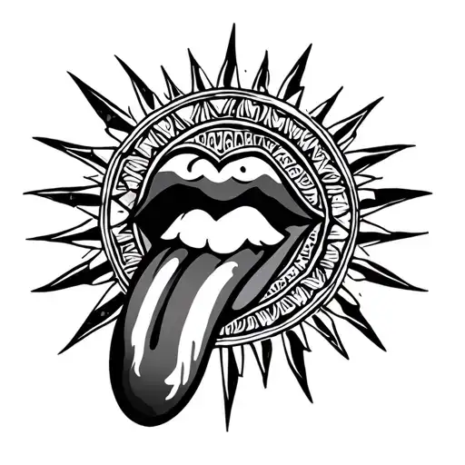 sun inca medallion tongue geometric design incorporating tattoo design idea