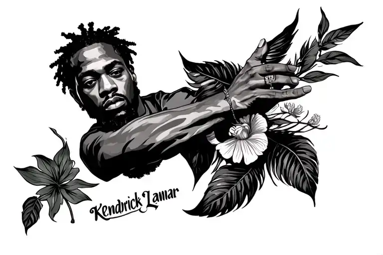 a kendrick lamar themed tattoo, somethink lowkey tattoo design idea