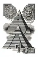 Aztec pyramid tattoo design idea