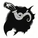 antique torch with a wrapped snake tattoo design idea