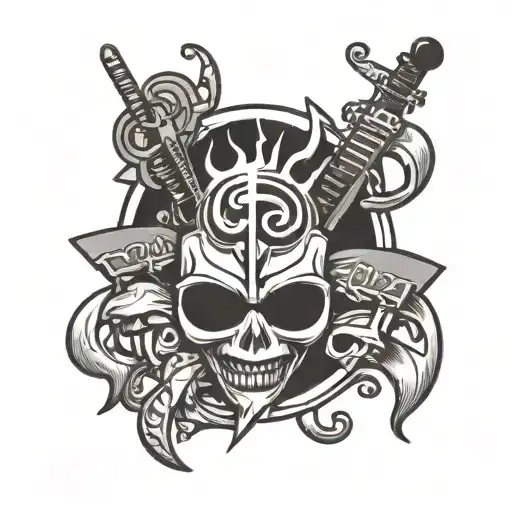 letters ICP with salsa instruments around it tattoo design idea