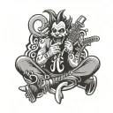 letters ICP with salsa instruments around it tattoo design idea