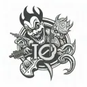 letters ICP with salsa instruments around it tattoo design idea