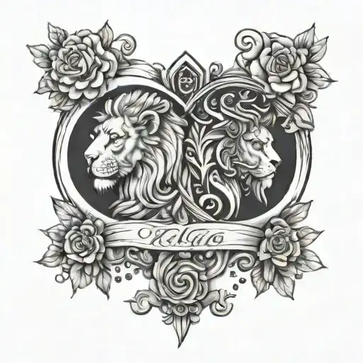 Leo And Virgo tattoo design idea
