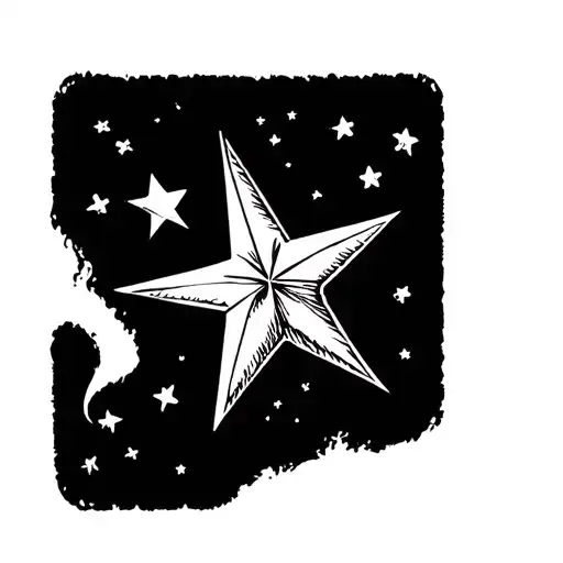 shooting star old Americana style tattoo tattoo design idea
