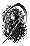 scythe tattoo design idea