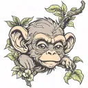 Baby Monkey Head tattoo design idea