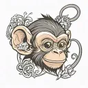 Baby Monkey Head tattoo design idea