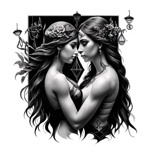 cancer & Libra best friend matching tattoo design tattoo design idea