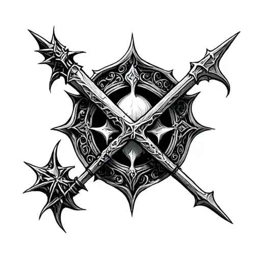 gothic elder scrolls dungeons and dragons tattoo design idea
