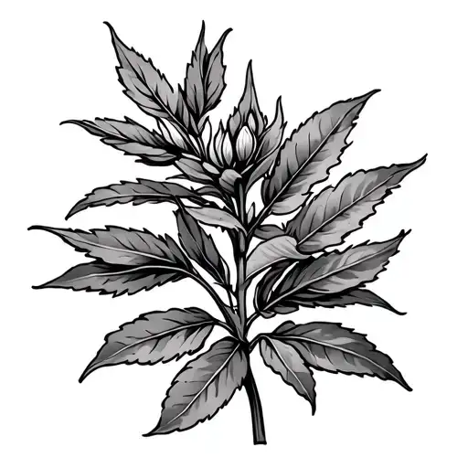 Sage Plant tattoo design idea