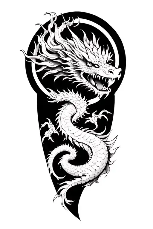 Vietnamese Dragon circle tattoo tattoo design idea