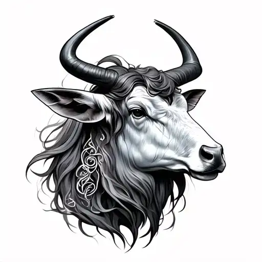 Combined Taurus And Aquarius tattoo design idea