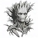 Groot template tattoo design idea
