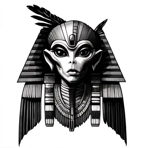 alien egyption native american tattoo design idea
