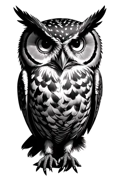 Owl perched tattoo design idea