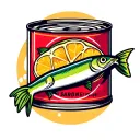 canned sardines tattoo design idea