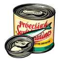 canned sardines tattoo design idea