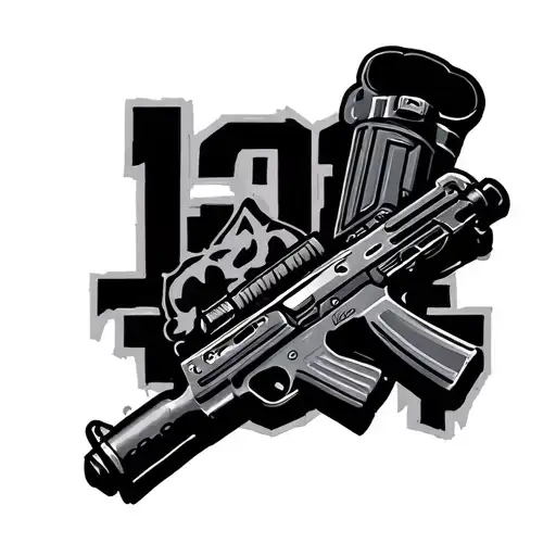 1312 with ak-47 tattoo design idea