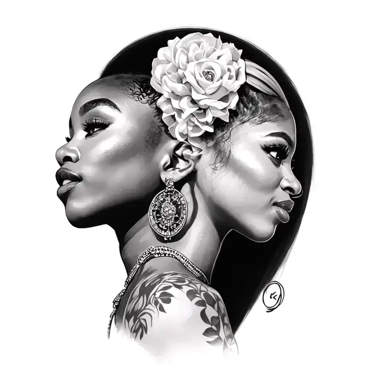 Ariana Grande and Cynthia Erivo tattoo design idea