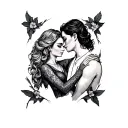 1990,1992 lovers tattoo design idea