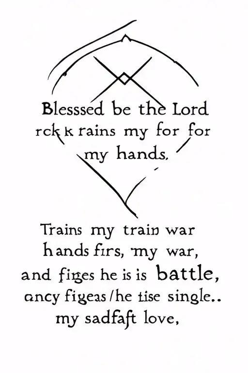 Blessed be the Lord, my rock,    who trains my hands for war,    and my fingers for battle; he is my steadfast love. tattoo design idea