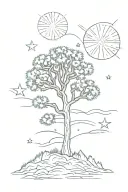 joshua tree on an irish flag waving tattoo design idea