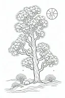 joshua tree on an irish flag waving tattoo design idea