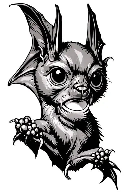 fruit bat tattoo design idea