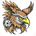 hawk and third eye tattoo design idea