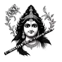 krishna flute tattoo design idea