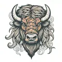 Bison Head tattoo design idea