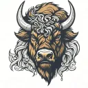 Bison Head tattoo design idea