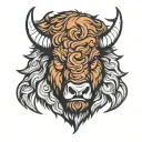 Bison Head tattoo design idea